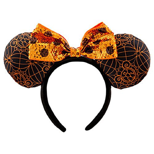 NEW Disney Parks Minnie Mouse Halloween Ears Sequined Headband